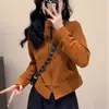 Chaqueta Corta Estilo Coreano con Doble Cremallera y Cuello Alto para Mujer Otoño Nueva Holgada Adelgazante Casual Versátil Sudadera de Gama Alta