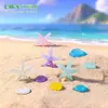 Decoraciones de estrellas de mar y conchas de cristal, accesorios con temática oceánica, adornos DIY en miniatura de resina para micropaísajes, decoraciones para fundas de teléfono