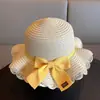 Sombrero de sol de estilo pastoral para niñas, sombrero de paja con temática de bosque para niños, sombrero de sol para protección solar en la playa para niñas, sombrero de sol con protección UV