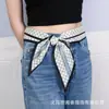 Lenço Longo de Seda Francês Versátil Casual Clássico Camisa Roupa Completa Lenço de Pescoço Elegante Jeans da Moda Cinto Decorativo