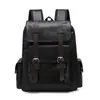 Mochila retro estilo británico de cuero PU suave para Amazon transfronterizo, casual, gran capacidad, adecuada para salidas y viajes, con hebilla de cinturón