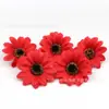 Girasol de simulación flor de girasol cabeza de flor 8cm Flor de pasador hecha a mano DIY Rota de mimbre sombrero de paja lintel decorativo corona arreglo floral