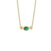 Colar Ouro Areia do Vietnã Venda Quente Design Feminino Zircônia Imitação Diamante Verde Oval Corrente Clavícula Feminina Joia Estilo Simples de Luxo Leve