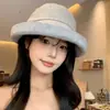 Sombrero de Cubo de Ala Enrollada de Alta Gama Estilo Japonés para Mujer, Sombrero de Sol Vintage para Primavera y Verano con Protección Solar, Sombrero de Pescador de Moda para Circunferencia de Cabeza Grande