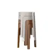 Cadeira de Jantar Uso Doméstico Banqueta Redonda Empilhável Espessa Resistente Durável Mesa de Jantar Banqueta Pequena Banqueta de Madeira Banqueta Alta de Plástico