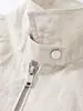 Chaqueta de Lino Puro de Alta Gama para Hombre, Estilo Old Money Otoñal, Chaqueta Sencilla con Solapa para el Día a Día, Cárdigan Casual con Cremallera