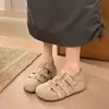 Novas Mules Femininas Elegantes Retrô de Nicho Vazadas com Bico Fechado Slip-On de Solado Grosso para Comércio Transfronteiriço - Primavera/Verão 2026