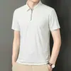 Camiseta de Manga Corta con Protección Solar Sin Costuras de Seda de Hielo para Hombre Verano Camisa Polo con Cuello Camisa Casual de Negocios Polo Delgado