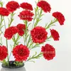 5 claveles artificiales, tallo único, flores artificiales, claveles, flores elegantes, decoración de sala de estar, arreglo floral, arte floral artificial