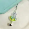 [Primavera] cordão de laço de estrela de cinco pontas verde corda anti-perda para celular corrente de celular pingente decorativo