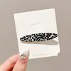 Elegante pinza para el pelo floral con estampado de leopardo para mujer, con un aire Maillard, pinza de cocodrilo estilo coreano, pasador, accesorio para el pelo de otoño e invierno