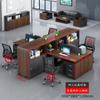 Conjunto de Mesa e Cadeiras de Escritório para 4 Pessoas, Estação de Trabalho para Funcionários, Cubículo para Funcionários de Escritório com 6 Divisórias, Partição, Mesa de Finanças, Mesa de Computador