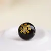 Oro, Madera, Agua, Fuego, Tierra, Cinco Elementos, Tallado Bagua, Estampado Dorado, Cuentas Sueltas, Joyería Semi-terminada, Estilo Chino de Moda, Cuentas de Vidrio Coloridas