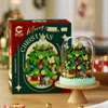 Blocos de Montar Papai Noel Transfronteiriço, Boneco de Neve, Árvore de Natal, Caixa de Música, Rena, Brinquedos de Montagem de Micropartículas, Enfeites de Brinquedo Masculino, Caixa Surpresa