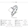 Anillo de Plata de Ley S925 con Moissanita para Mujer, Estilo Minimalista de Nicho de Lujo Ligero, Sensación de Alta Gama, Anillo de Plata de Ley con Gema al por Mayor