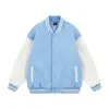 Chaqueta de Béisbol Bordada Estilo Retro Americano Tendencia Nacional para Hombres y Mujeres, Chaqueta Versátil de Bloques de Color Estilo Universitario para Parejas