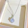 Estilo Coreano Nuevo Incrustado Circonita Cúbica Encaje Trébol de Cuatro Hojas Colgante Acero de Titanio Collar para Mujeres Moderno Lujo Ligero Versátil Cadena para Clavícula