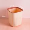 Temperamento Lujo Ligero Bote de Basura Hogar Sala de Estar Cuadrado Bote de Basura Rayado Descubierto Anillo de Presión Baño Cocina Bote de Basura