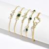 Pulsera de Diamante con Figura de Ocho de Amor Hueca de Venta Caliente Transfronteriza Europea y Americana Pulsera de Múltiples Piezas de Lujo Ligero Esmeralda