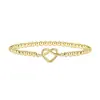 Aliexpress Producto Nuevo Pulsera de Nudo Concentrico Ola Perla Dorada Anillo Cuadrado Geométrico Corazón Joyería de Moda