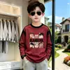 Camiseta de manga larga para niño de algodón puro con bloques de color, prenda base para primavera y otoño, nuevo estilo, top raglán de cuello redondo moderno para niños y niños mayores