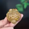 Sapo Dorado de Tres Patas Manijas Madera de Sándalo Verde Natural Talla en Madera Maciza Adornos Pequeños Talla en Madera Creativa