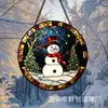 Adornos de Vidrio de Muñeco de Nieve Navideño Transfronterizos Decoración de Patio Ventana de Cafetería Atrapasoles Arte Colgante