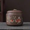 Lote de Latas de Té de Arena Morada China Latas para Pu'Er Selladas Cerámica Doméstica Almacenamiento Grande para Té Pu'Er Cajas de Almacenamiento para Té