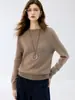 Nueva colección de otoño e invierno: suéter de cachemira pura para mujer, una prenda de alta calidad con cuello redondo, perfecto como capa interior cálida, efecto adelgazante y un diseño de punto