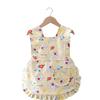 Overol de verano para bebé Vestido de princesa para niña Babero para niños impermeable a prueba de suciedad Bolsillo para arroz Delantal para pintar Algodón puro Fino