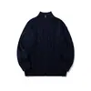Jaqueta Suéter Gola Alta Estilo Old Money Masculino Jiezhan 26 Outono/Inverno Novo Top de Tricô Jacquard com Zíper para Homens e Mulheres