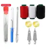 Juego de 34 piezas agujas de acero de ojo grande agujas para acolchado casero agujas de coser a mano largas finas de ojo grande enhebrador descosedor hilo de coser