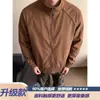 Jaqueta bomber retrô americana para homens, jaqueta de beisebol de outono desconstruída com gola alta, casaco aviador oversized