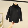 Macio, ceroso, estilo estrangeiro, inverno, peça única, veludo, gola alta, camisa base para suéter infantil pequeno e médio, novo, simples, quente, tendência, roupas infantis