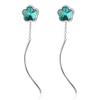 Pendientes de borlas de cristal sintético estilo coreano para mujer, bonitos pendientes con forma de ola, accesorios para las orejas