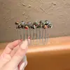 Pente de Cabelo Luxuoso com Contas de Cristal 2026 Novo Modelo Estilo High-End Pente Reverso para Arrumar Franja e Mechas Laterais