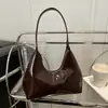 Bolso de nicho estilo coreano de charol brillante, bolso baguette con forma de media luna para mujer, bolso de hombro para mujer, bolso de mano para mujer, bolso de moda para debajo del brazo