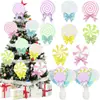 Decoração Popular Transfronteiriça para Árvore de Natal Interna 12 Pirulitos de Menta Vermelho e Branco Grandes e Fofos Toppers para Árvore de Natal