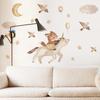 Pegatinas de pared de ardilla de cielo estrellado de dibujos animados, papel tapiz de decoración de fondo para dormitorio infantil, pegatinas de pared cálidas autoadhesivas KL36044