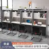 Escritorio de Estudio para Sala de Autoestudio con Configuración de Cortina Inmersiva, Escritorio Cerrado para Preparación de Exámenes, Mesa Partitionada Compartida para Entrenamiento de Computación Estudiantil