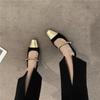Sapatos Mary Jane Coloridos Pequenos e Perfumados Estilo Feminino para Noite Combinando com Saia Salto Grosso Sapatos de Camada Única Ponto de Estilo Corrente Apontada Salto Alto Sapatos de Camada Única