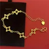 Pulseira Coração Cento Flores Ouro Imitado Feminina Múltiplas Modernas Exquisite Sorte Trevo Pulseira Cruzada Cauda de Fênix Joia de Mão Fonte Atacado
