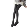 Meia-calça Cinza de Seda com Padrão Vertical para Mulheres, Leggings Finas para Primavera e Outono com Compressão para Emagrecer, Antiderrapante, Anti-Puxões, Duráveis