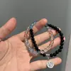 Pulsera de los Cinco Dioses de la Riqueza para Hombres y Mujeres Pulsera Aquamarus para Transferencia de Riqueza Nueva Doble Capa China Apilada Mejor Amigo de Pareja