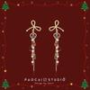 Pendientes de campana roja dulce de Feliz Navidad clip para el lóbulo de la oreja pendientes de diseño navideño pendientes de clip para la oreja pendientes al por mayor