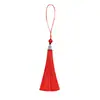 Borla de Cuentas Linglong de 8 cm Nudo Chino de Poliéster Colgante para Disfraz Hanfu Colgante de Metal Marcador de Libros Colgante Pequeño