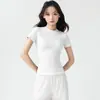 Conjunto de camiseta deportiva de manga corta para mujer, secado rápido, corte ajustado, para yoga, running, Pilates y entrenamiento de fitness