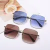 2026 Moda Nueva Estilo Coreano Gafas de Sol Personalizadas Montura Grande Gafas de Sol Anti-UV Metálicas Cuadradas Planas Simples