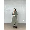 Zedaijiayi Estilo Coreano Pedido do Cliente Material Suave ao Toque Lavado Cinza de Alta Qualidade Casual Estilo Britânico Longo Trench Coat para Mulheres Verão