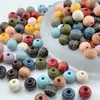 Multicolor Transfronterizo Color Mixto alrededor de 10 mm Madera de Loto Tallada Redondas de Madera Cuentas para Pulsera DIY Decorativas con Agujero Pasante Cuentas Sueltas